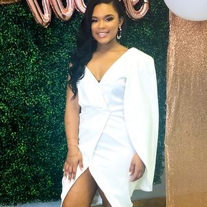 One Shoulder Wrqp Midi Dress with Split